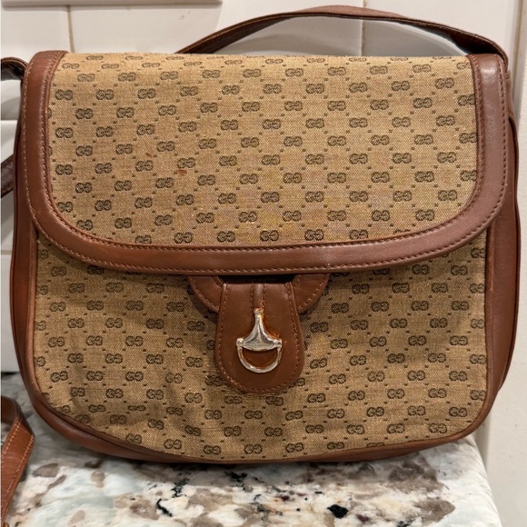 Gucci Handbags - Gucci Tan Monogram Shoulder Bag